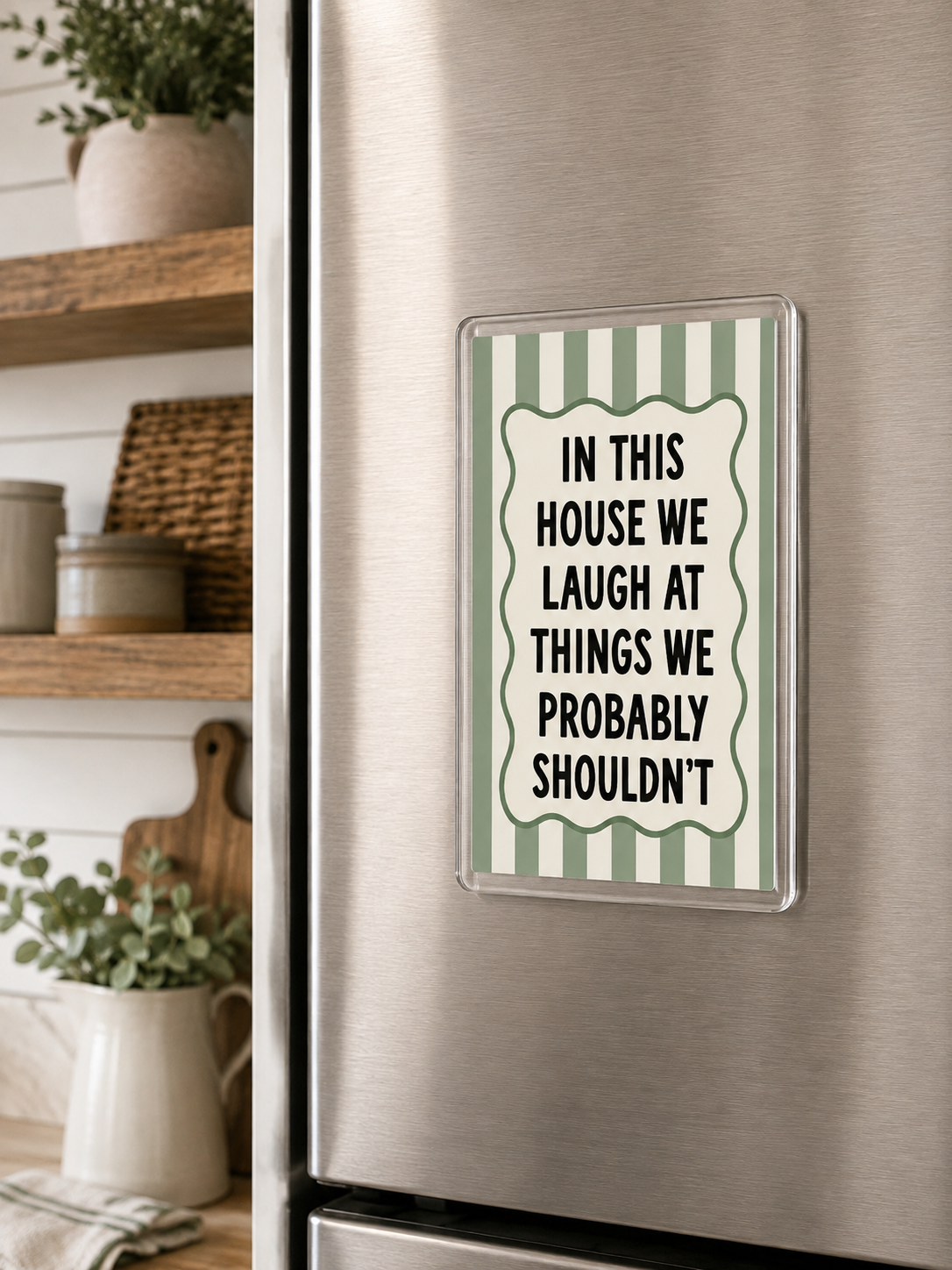 In This House Funny Quote - Acrylic Fridge Magnet