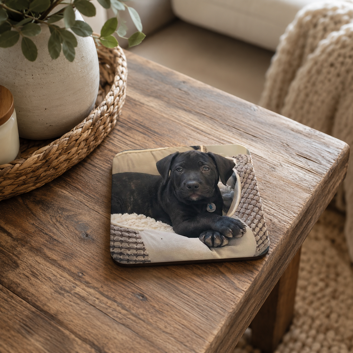 Photo Upload Wooden Square Coaster