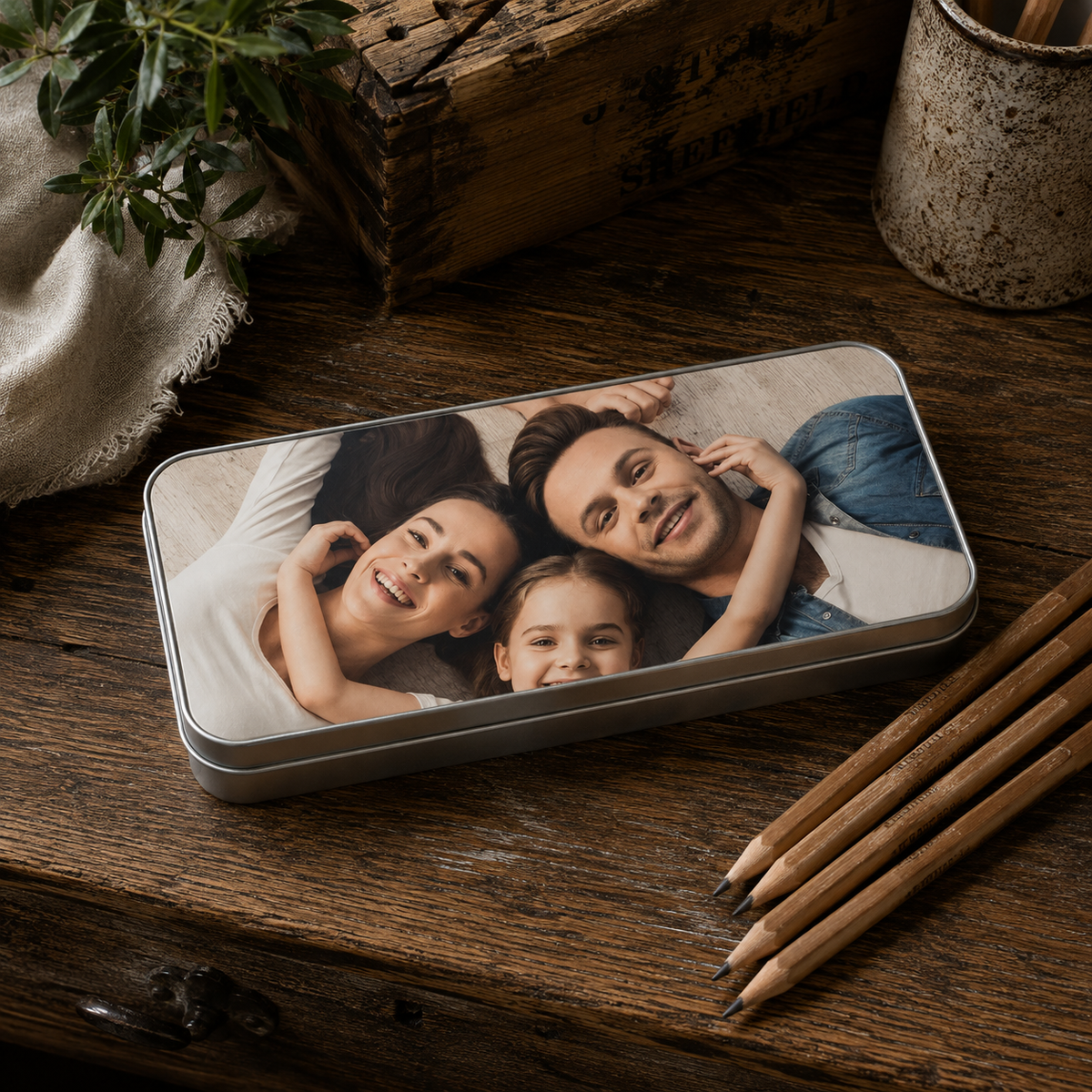 Personalised Metal Pencil Tin Photo Upload