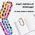 Giant Paperclip Bookmark - Rainbow Leopard Print