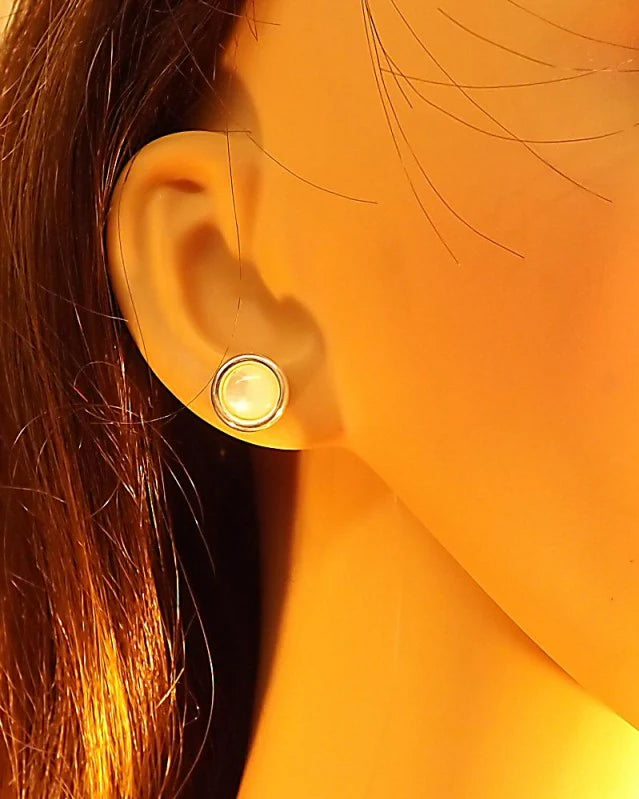 Plain Silver Earring Stud 8mm - 0055