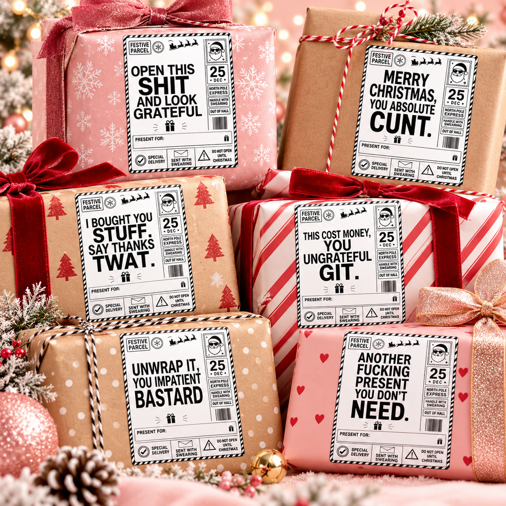 Personalised Rude, Sweary Christmas Gift Labels