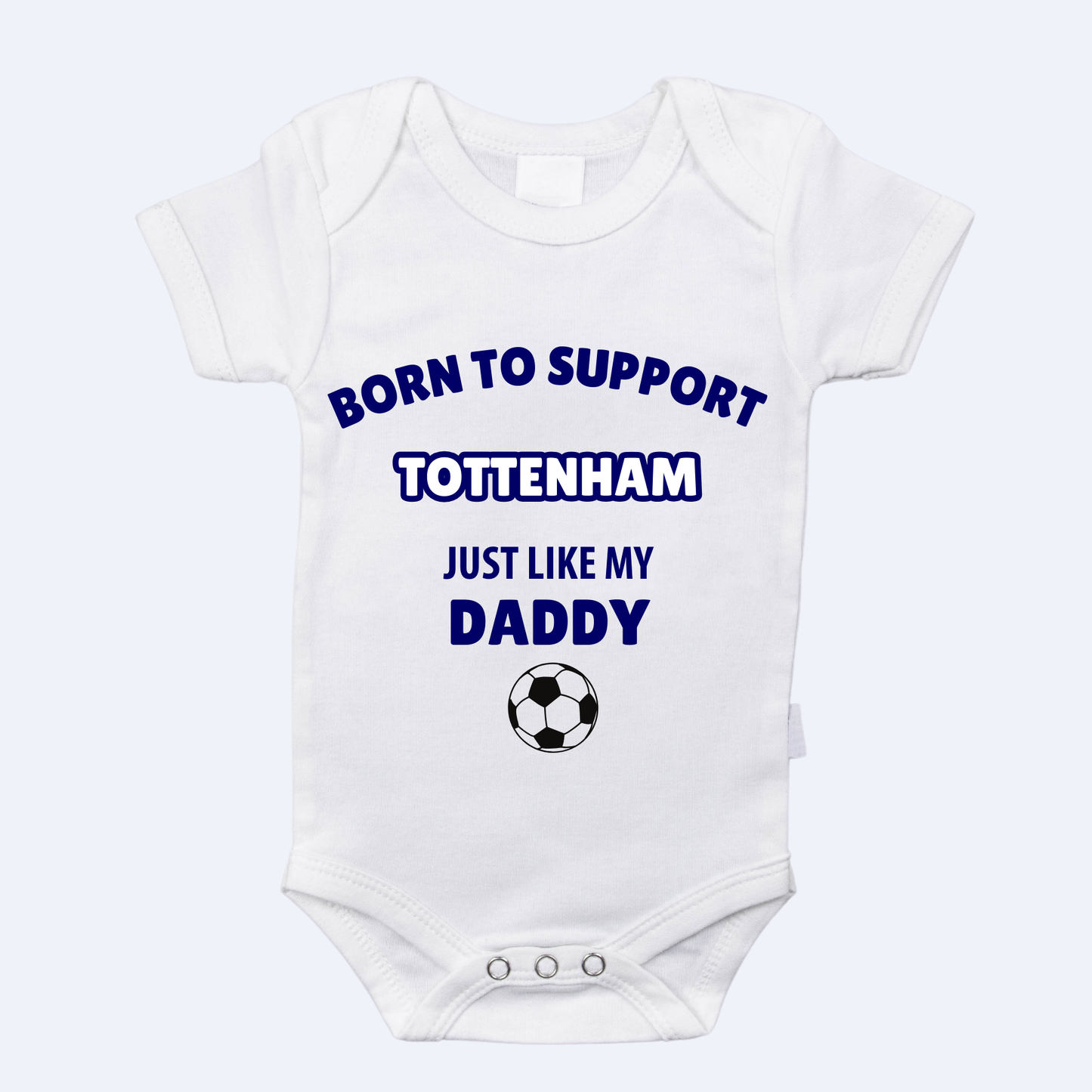Born to support Football white baby vest