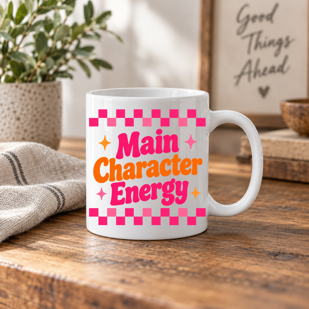 Funny Positive Affirmation 11oz Mug - Main character energy