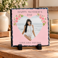 Personalised Mother’s Day Photo Slate – 1 Photo Heart Design – 20 × 20 cm