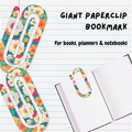 Giant Paperclip Bookmark - Blue Floral