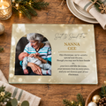 Personalised Christmas Memorial Glass Board – Golden Lights