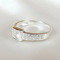 Square CZ Sterling Silver Memorial Ring