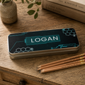 Personalised Metal Pencil Tin Futuristic