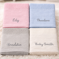 Personalised Cellular Baby Blanket with Embroidered Name