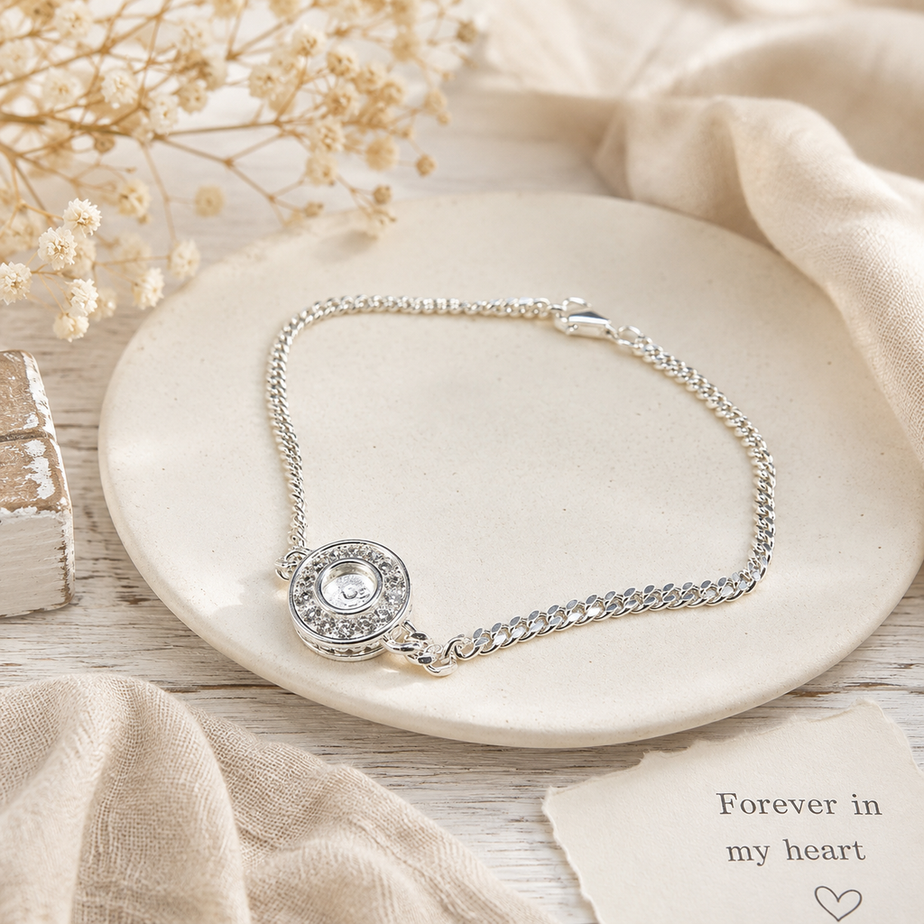 Silver Bracelet with a cz surround