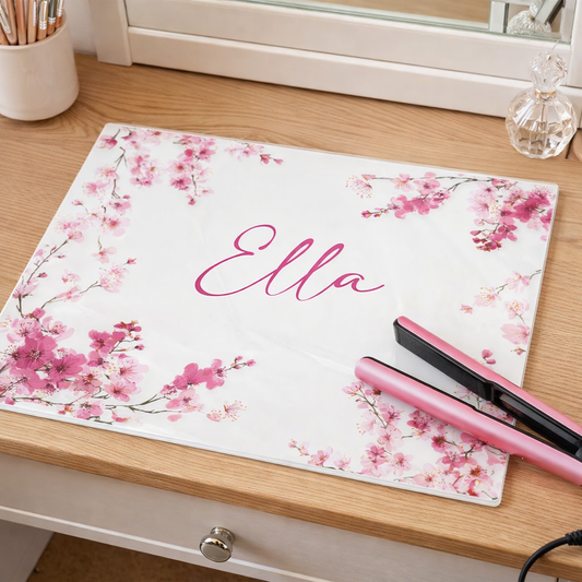 Cherry Blossom Personalised Heat Resistant Styling Mat