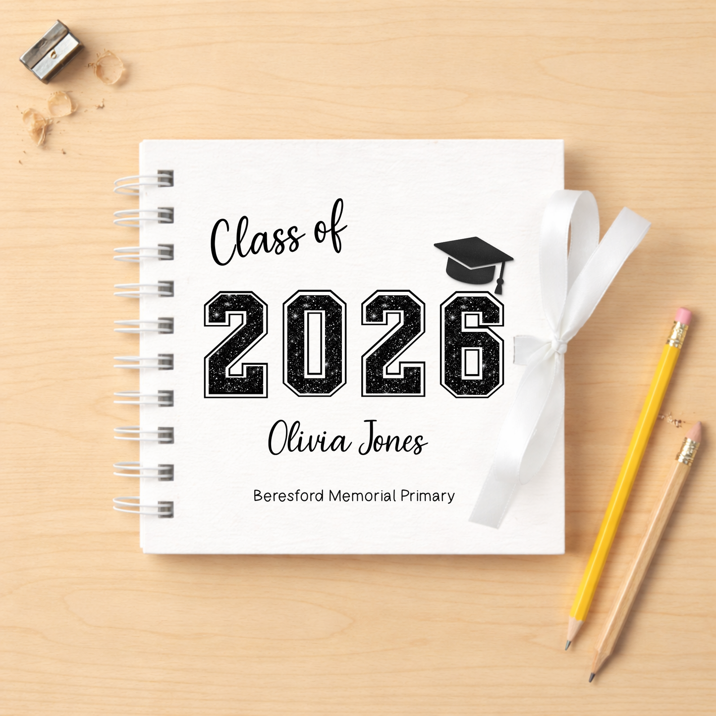 Personalised Leavers Memory Book - White