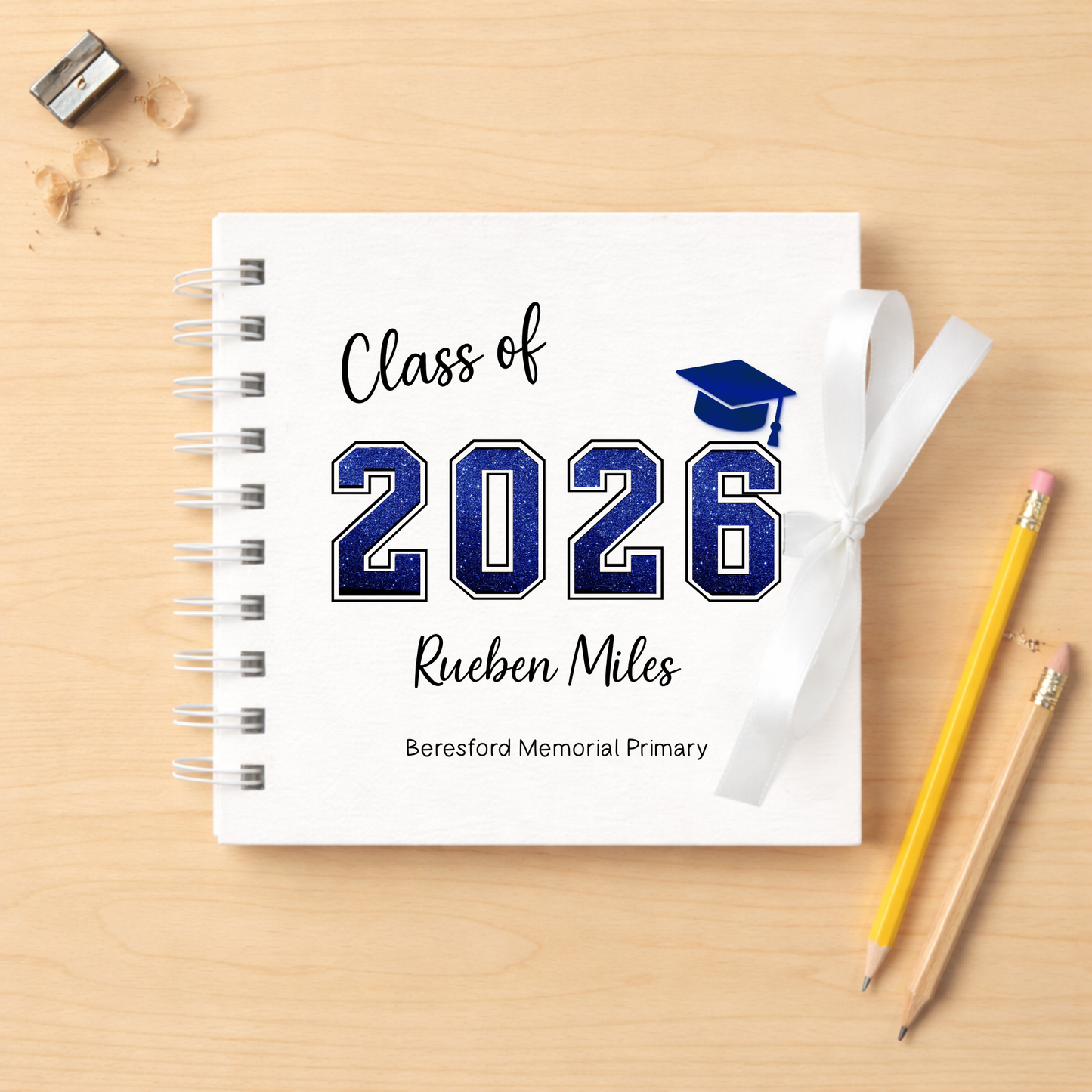 Personalised Leavers Memory Book - White