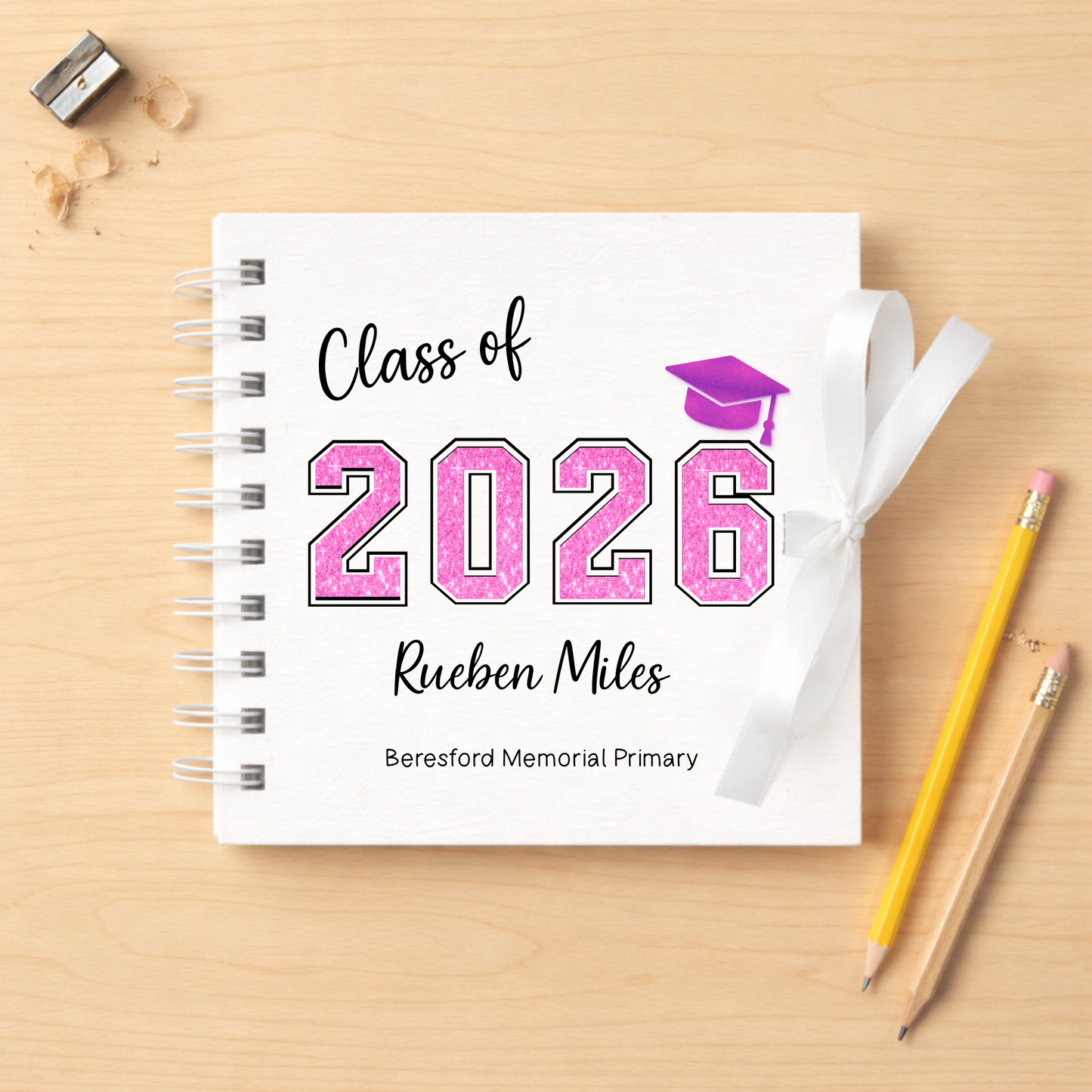 Personalised Leavers Memory Book - White
