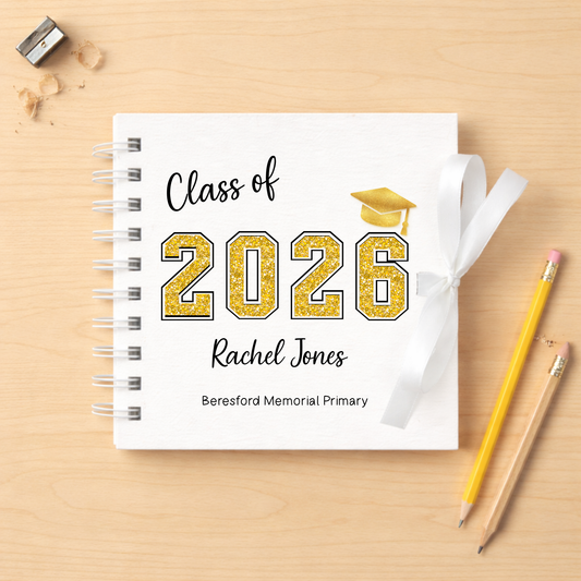 Personalised Leavers Memory Book - White