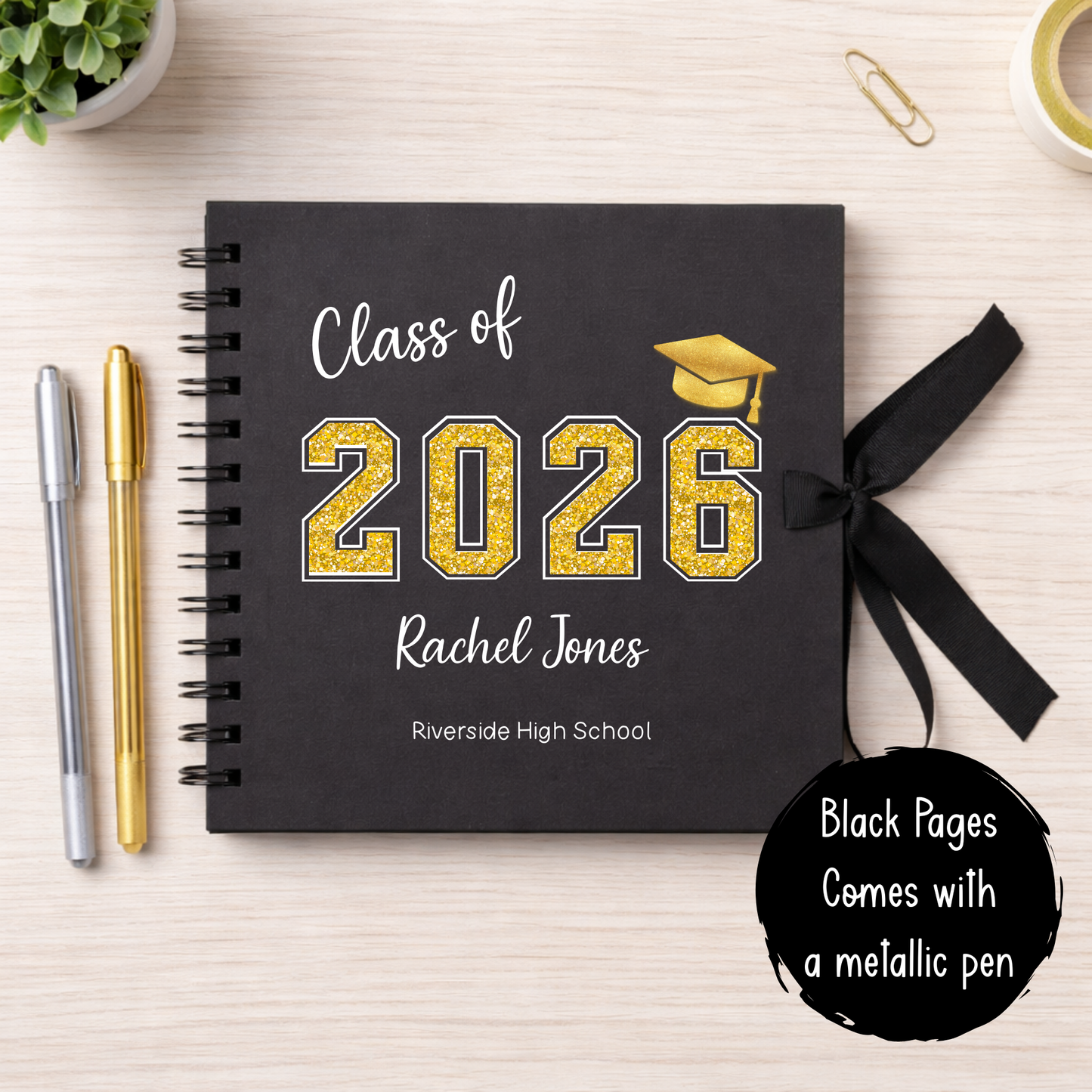 Personalised Leavers Memory Book - Black