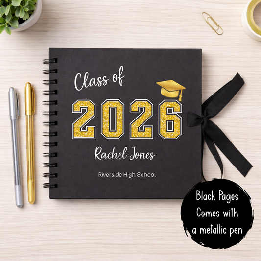 Personalised Leavers Memory Book - Black