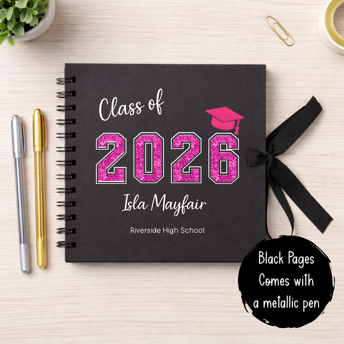 Personalised Leavers Memory Book - Black