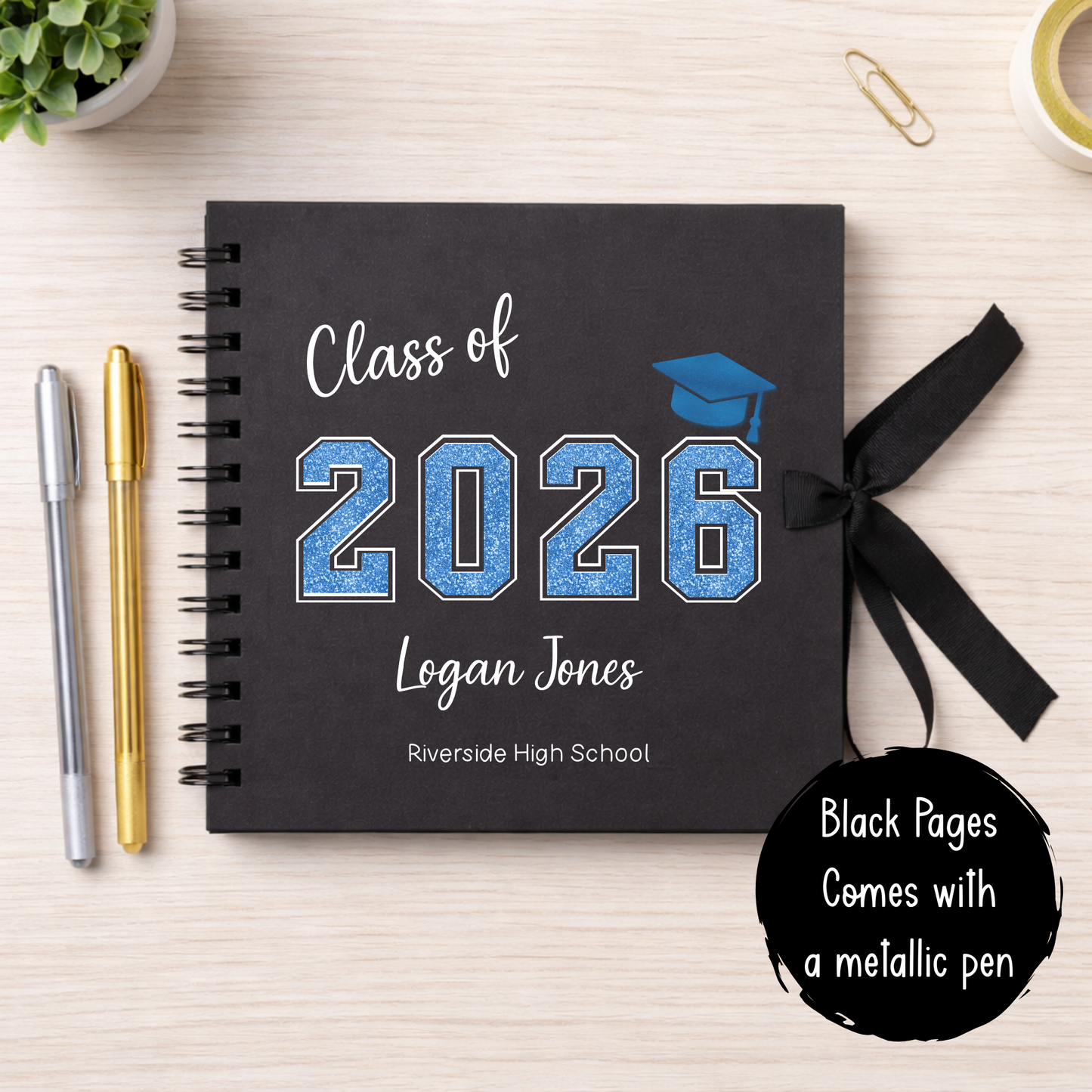 Personalised Leavers Memory Book - Black