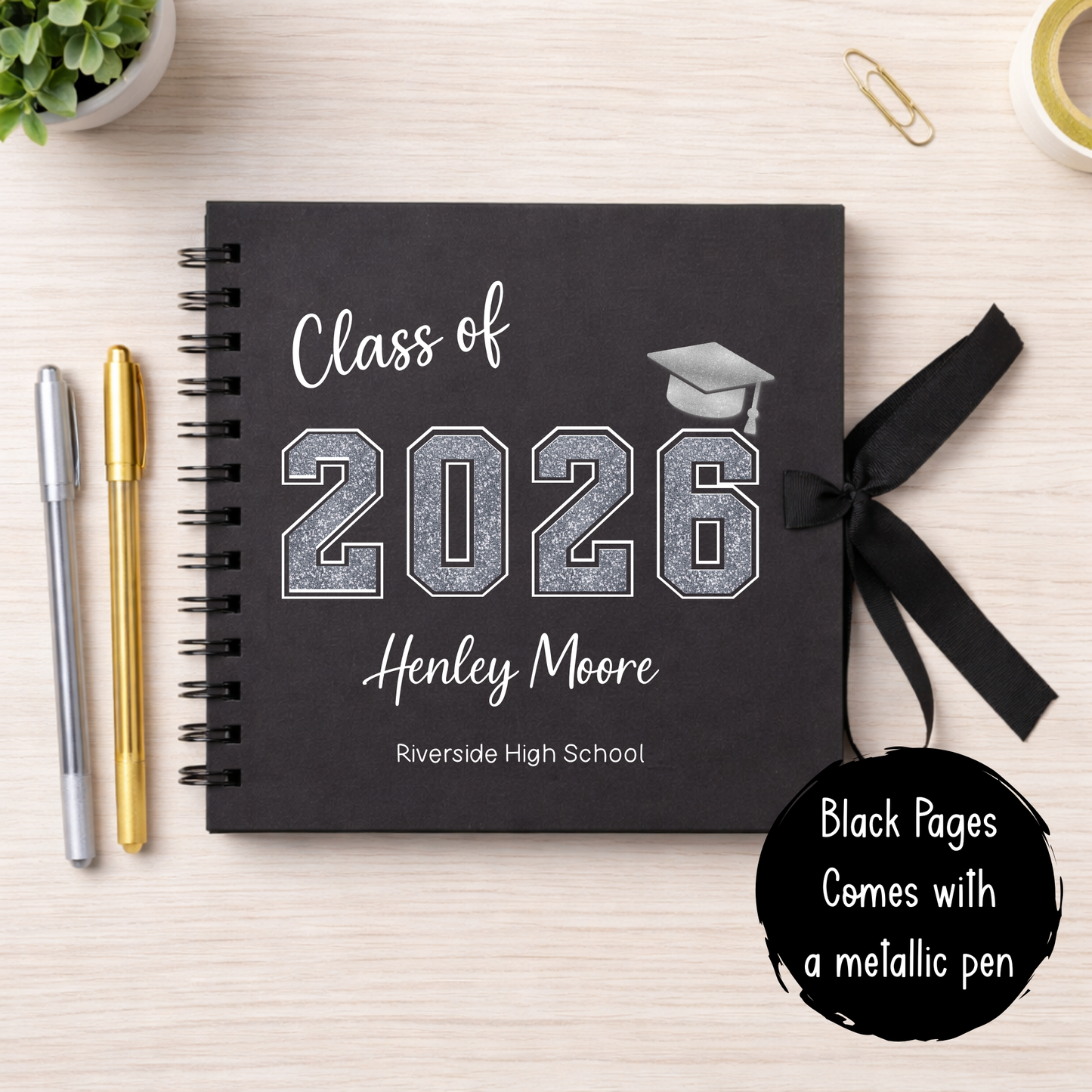 Personalised Leavers Memory Book - Black