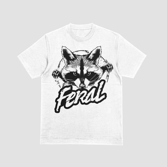Feral Racoon - White Tee