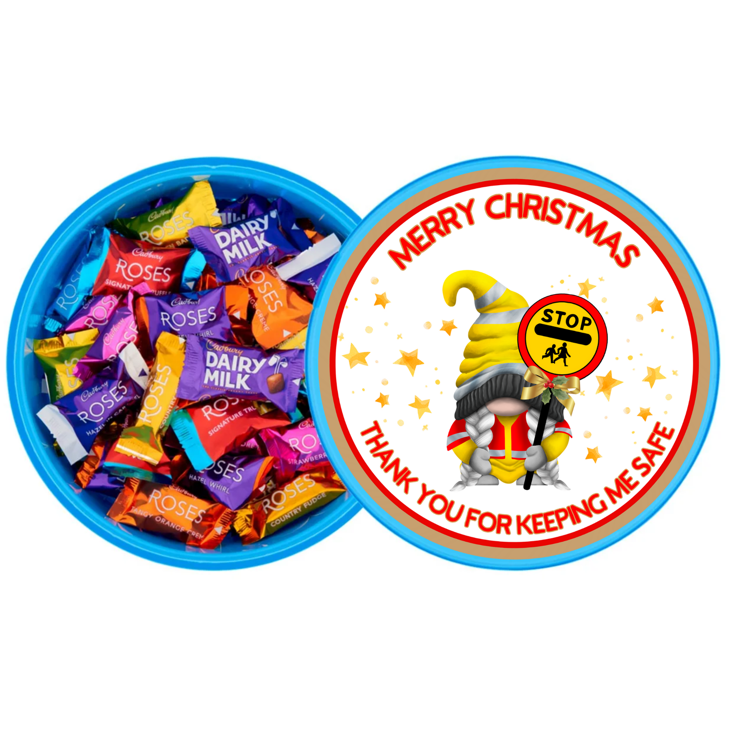 Christmas Chocolate Tub Label - Lollipop Lady/Man