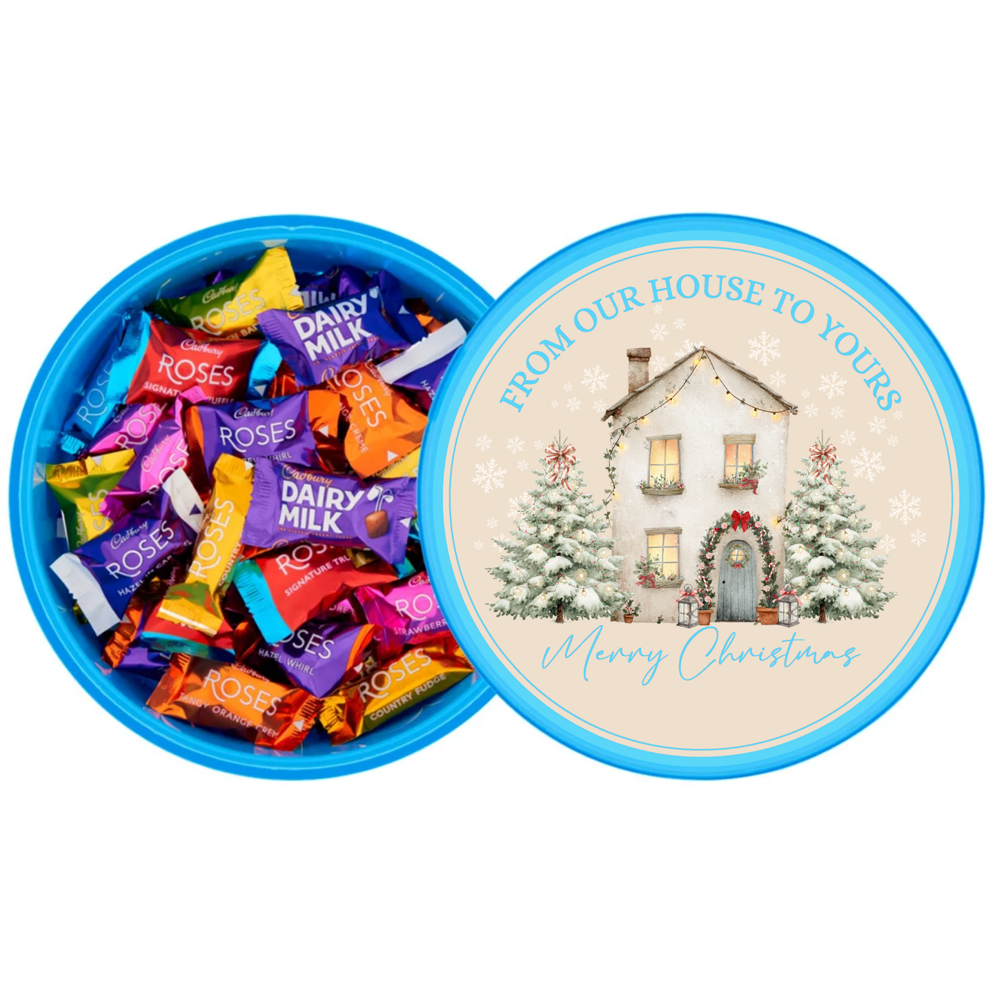 Christmas Chocolate Tub Label - From our house to yours