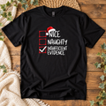 Nice, Naughty, Insufficient Evidence – Christmas Unisex T-Shirt