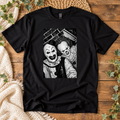 Sinister Clowns – Black & White Horror Unisex T-Shirt