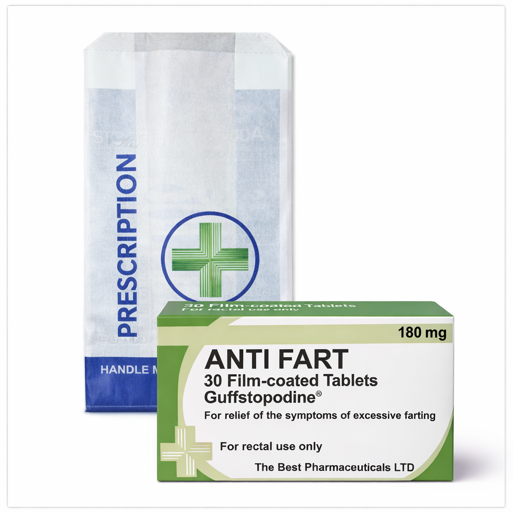 Anti Fart Novelty Prescription Gift | Funny Joke Prescription Gift