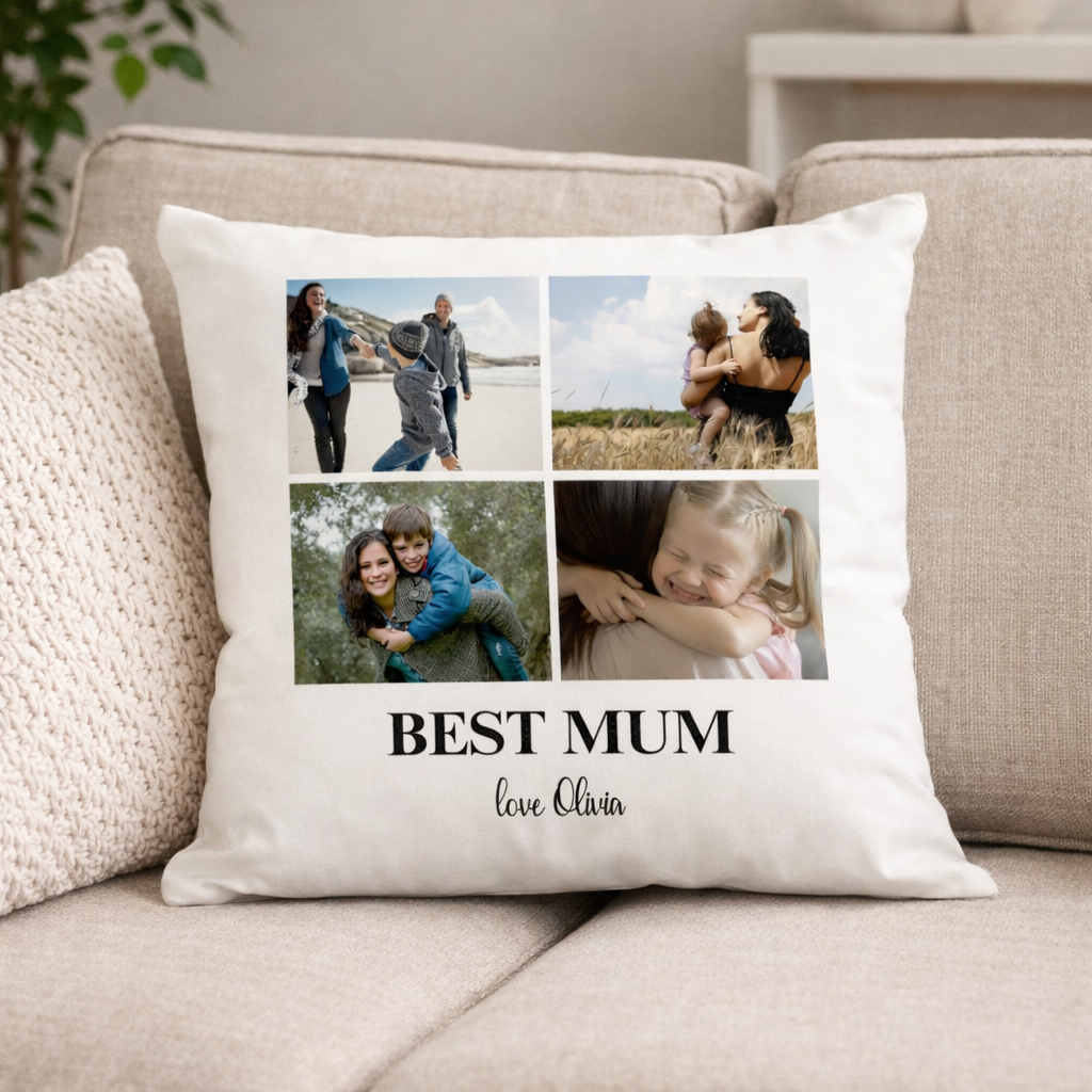 Personalised 4 Photo Collage - Cushion Cover