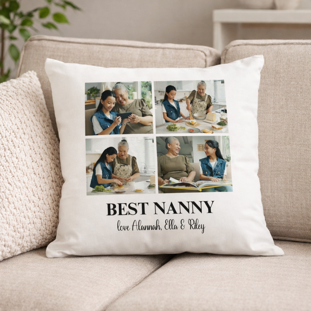 Personalised 4 Photo Collage - Cushion Cover