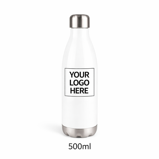 Water Bottle 500ml Tapered White