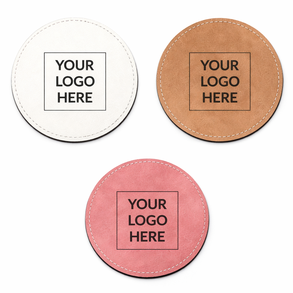 Leatherette Coaster Round - 3 Different Colours - Pack of 10