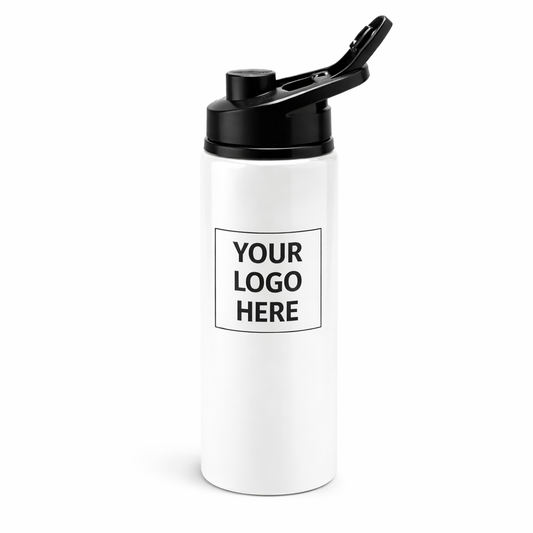 Alu Sport Bottle With Straw 750ml White
