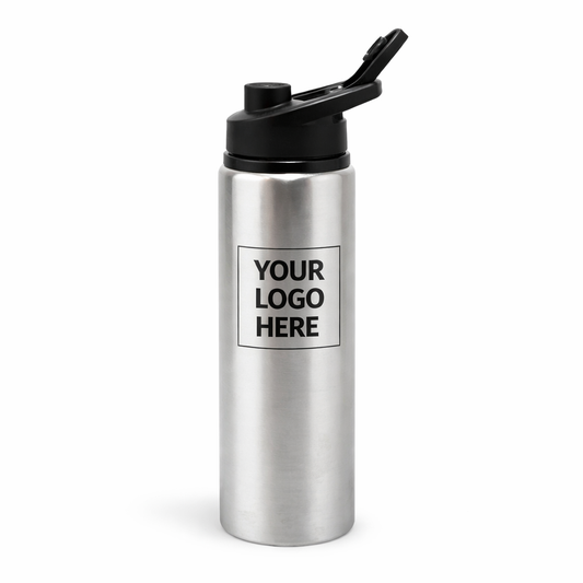 Alu Sport Bottle With Straw 750ml Silver