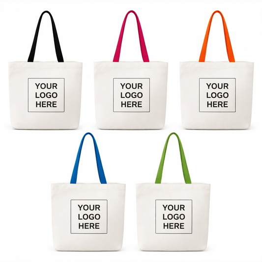 Canvas Tote Bag with Coloured Handles