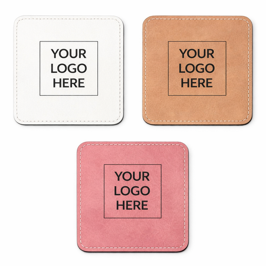 Leatherette Coaster Square - 3 Different Colours - Pack of 10