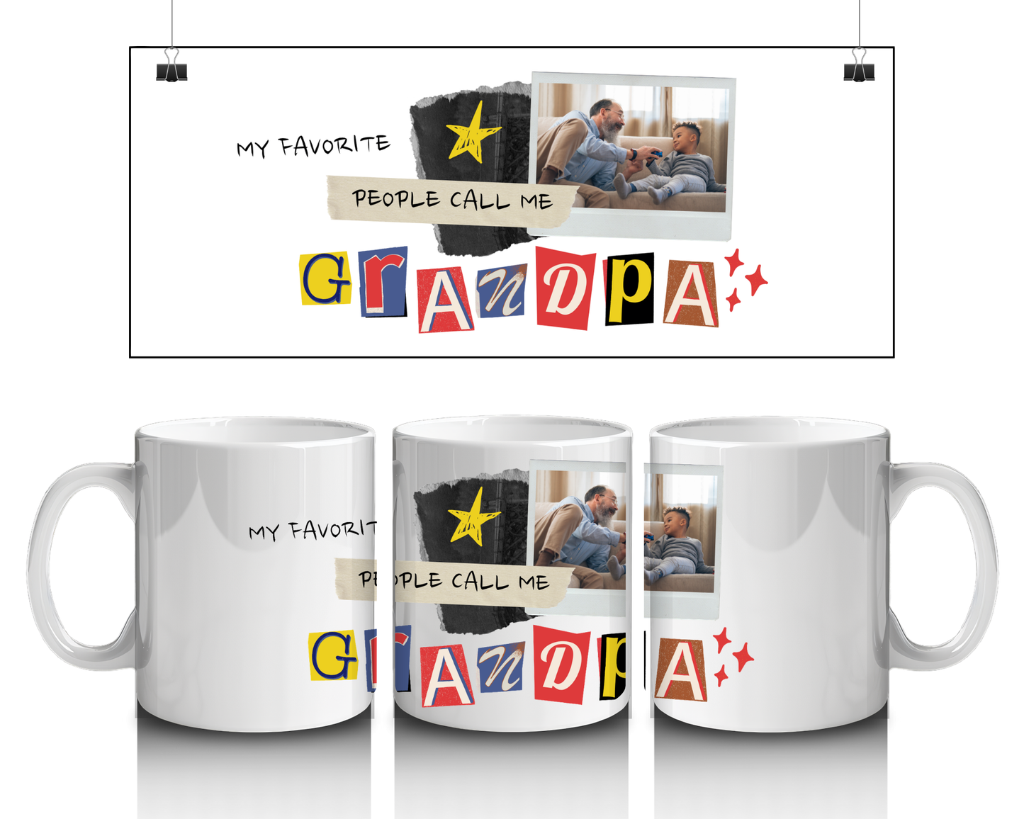 Photo Upload Favourite People Call Me Grandpa - 11oz Mug