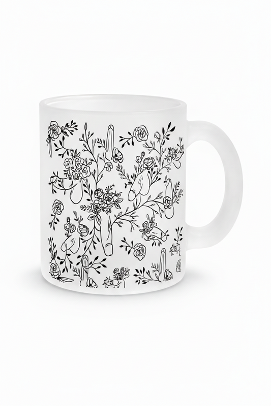 Hidden Erotic Botanical  - 10oz Frosted Glass Mug