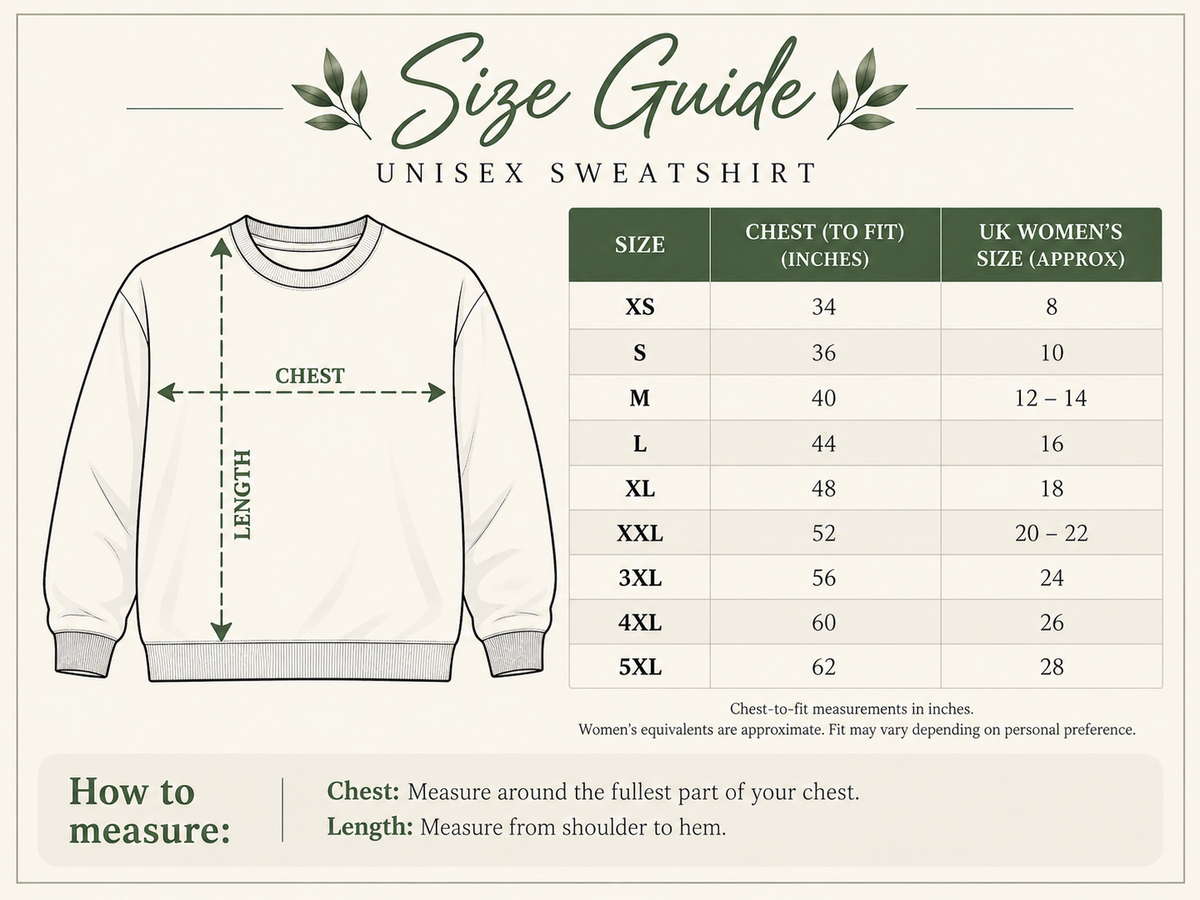 Size guide for Fleece Navidad – Christmas Sheep Sweatshirt