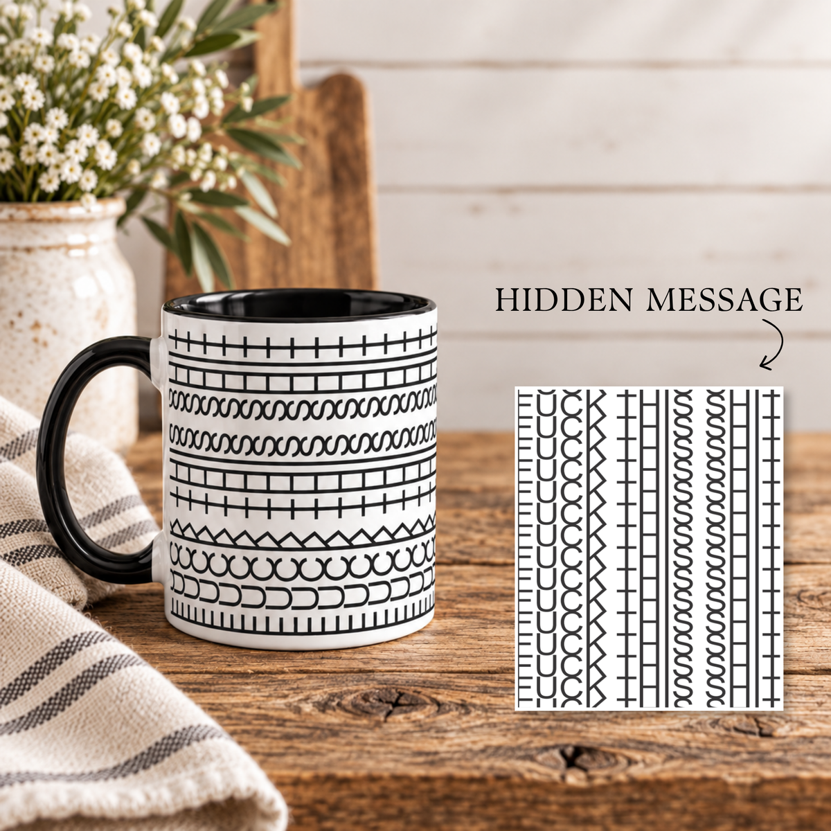 Hidden Message Fuck This Shit Mug – Funny 11oz Ceramic Mug