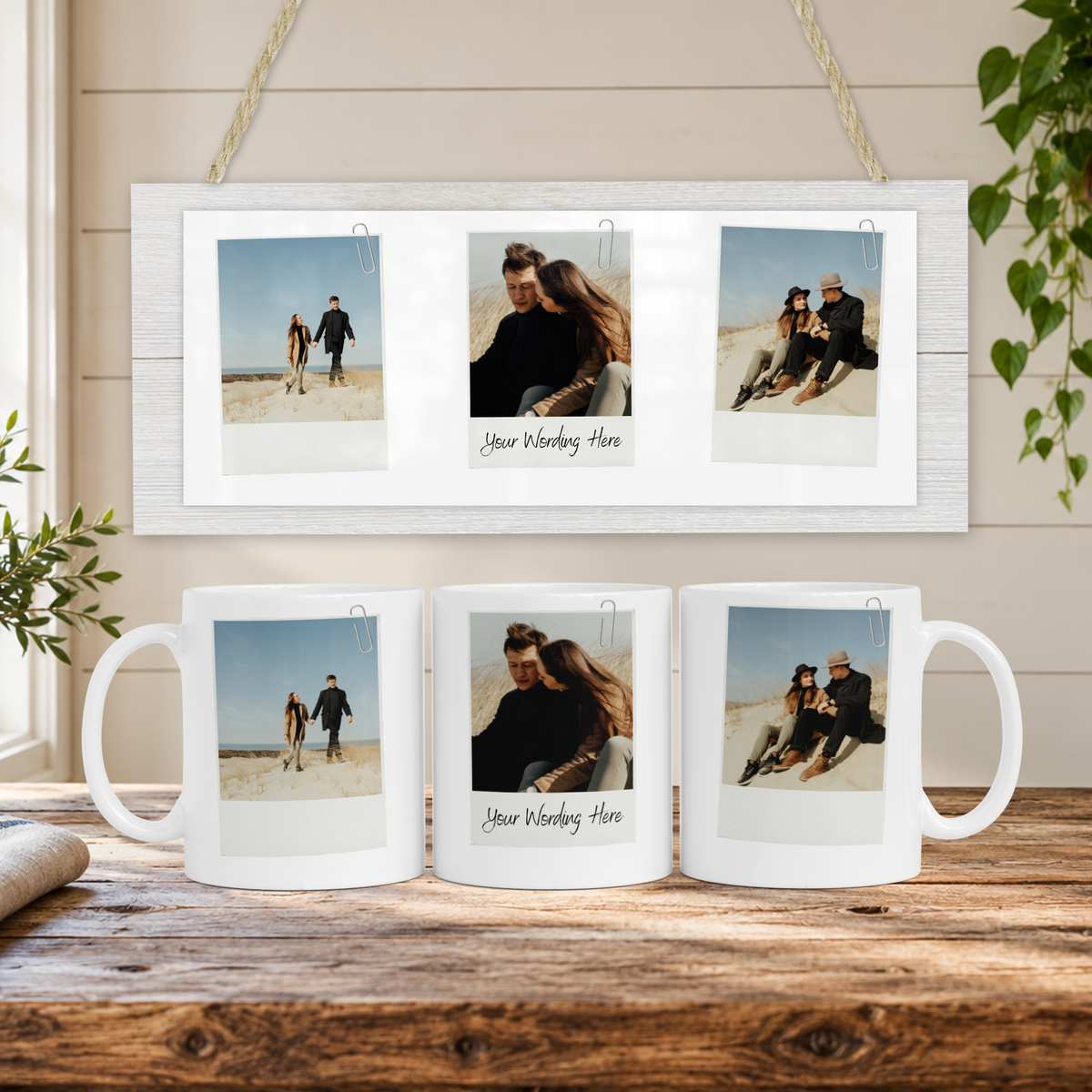 Personalised Polaroid Photo Mug – 3 Photo Collage Mug