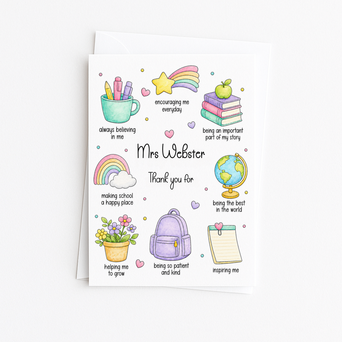Personalised Thank You For Being an Amazing Teacher Card