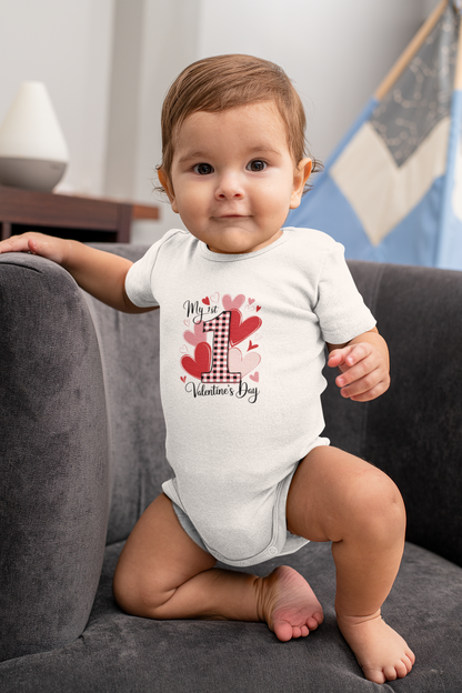My First Valentines Hearts - Baby Vest