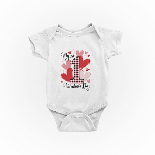 My First Valentines Hearts - Baby Vest