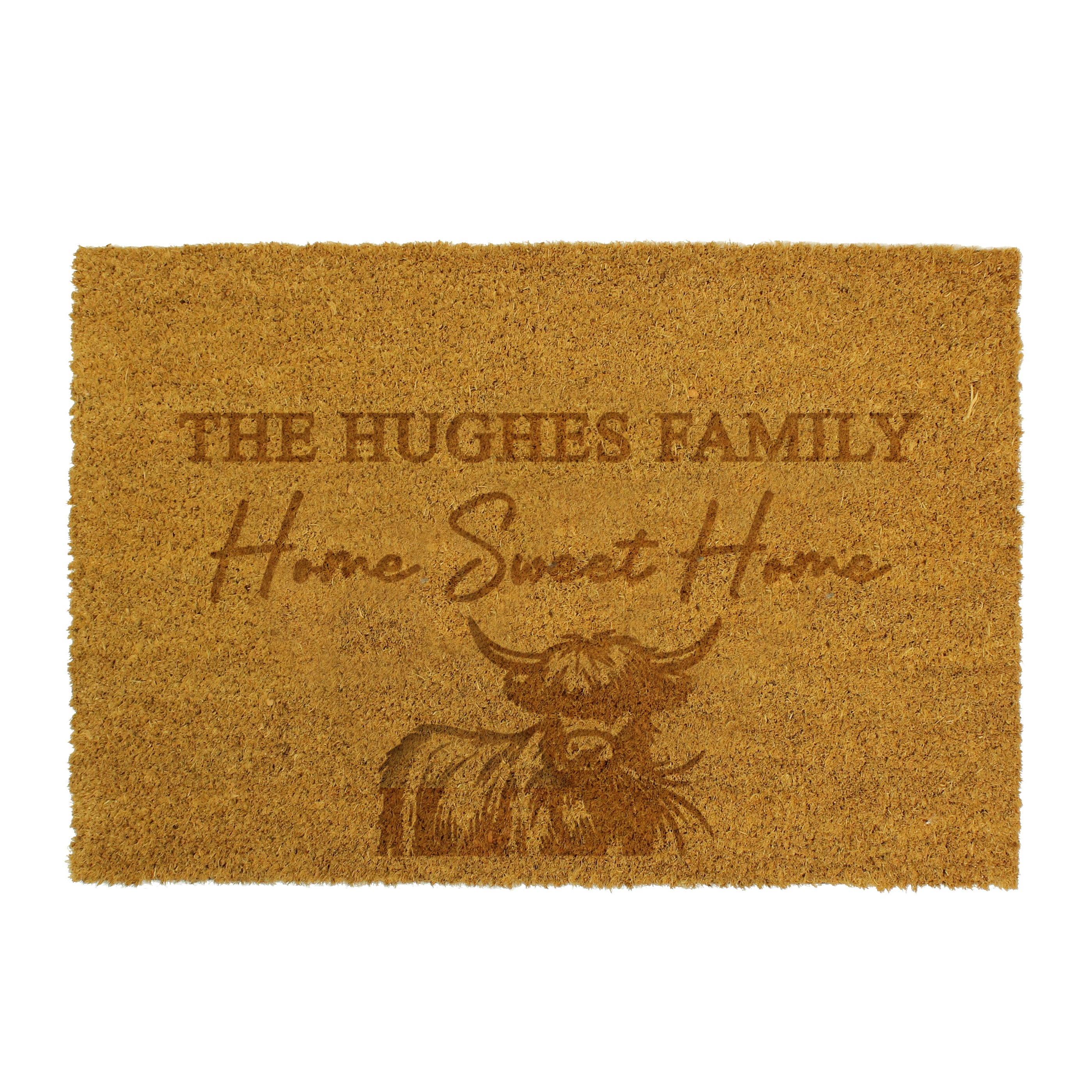 Personalised Highland Cow Doormat