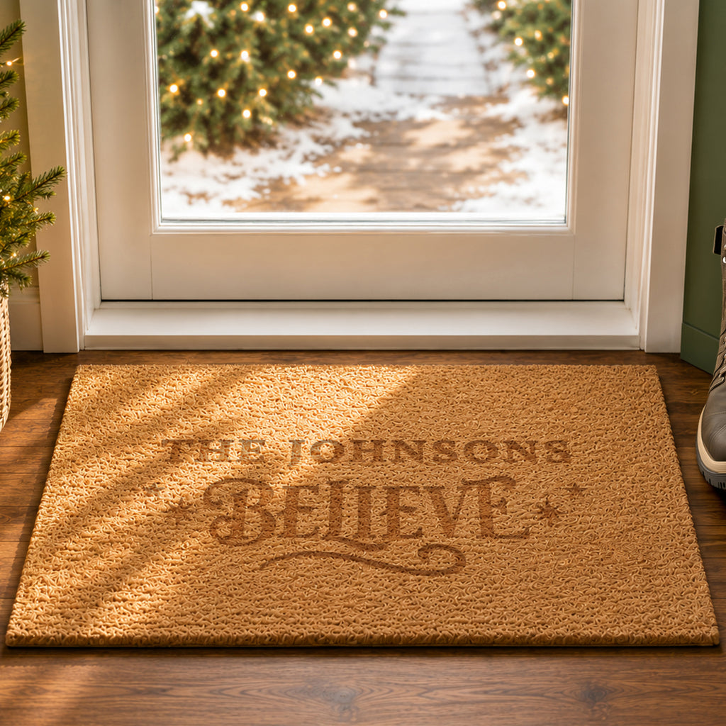 Personalised Believe Christmas Indoor Doormat