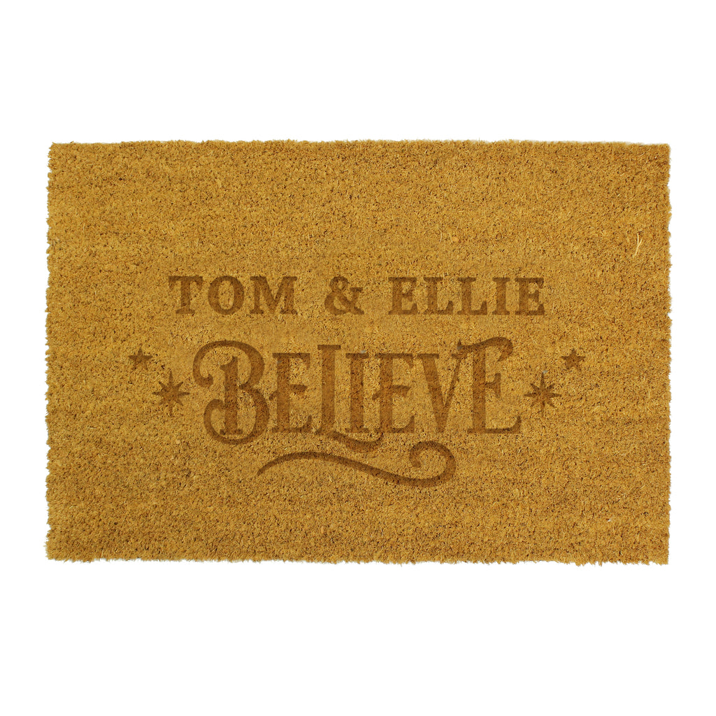 Personalised Believe Christmas Indoor Doormat